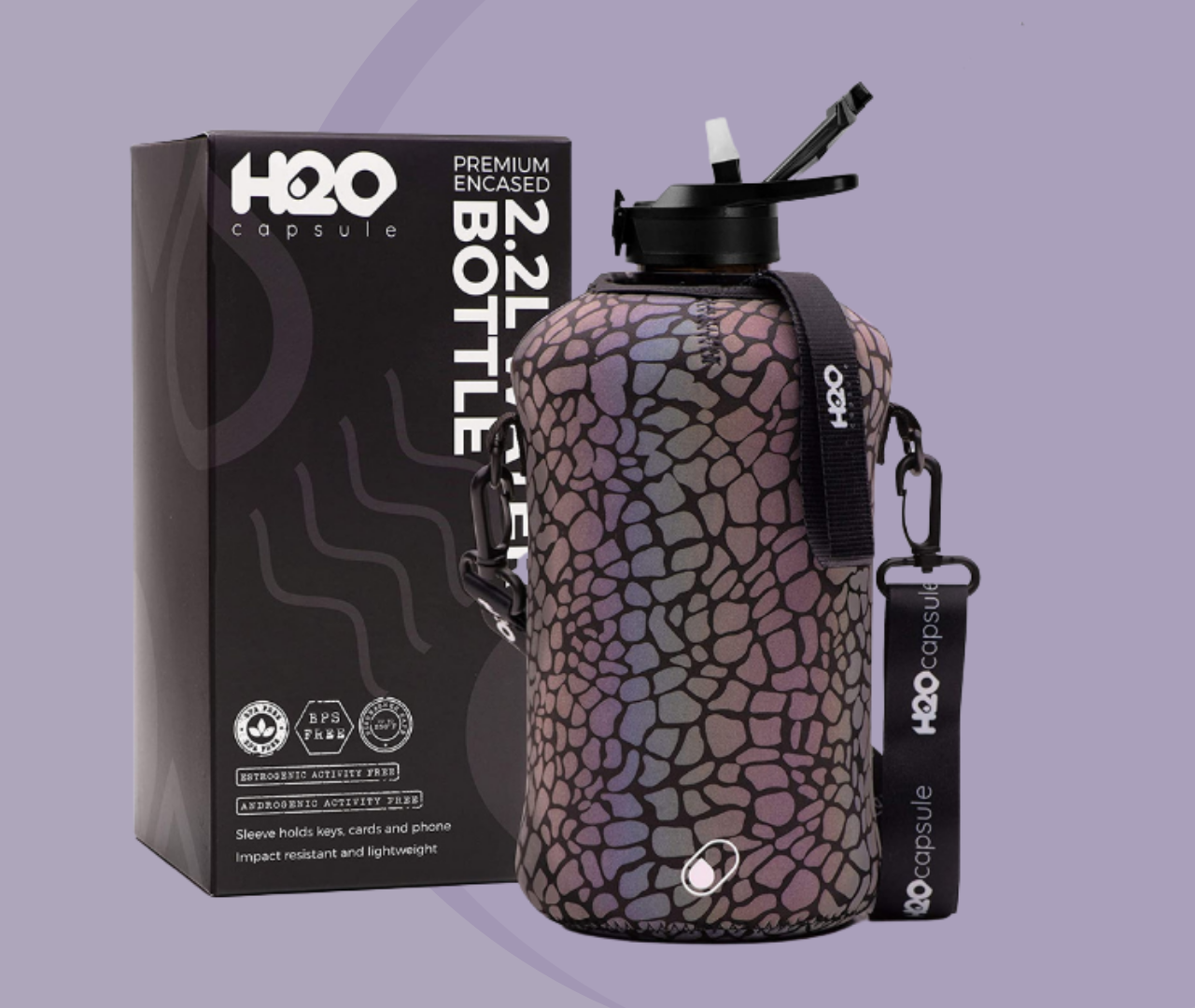 H2O Capsule 2.2L Half Gallon Water Bottle comes in a variety of colors
