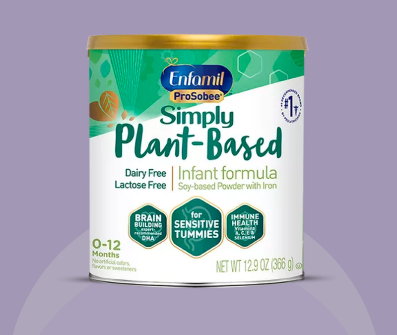 Dairy and lactose-free Enfamil Prosobee Simply Plant-Based infant formula