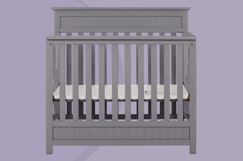 Dream On Me Harbor 4-in-1 Convertible Mini Crib in Storm Grey