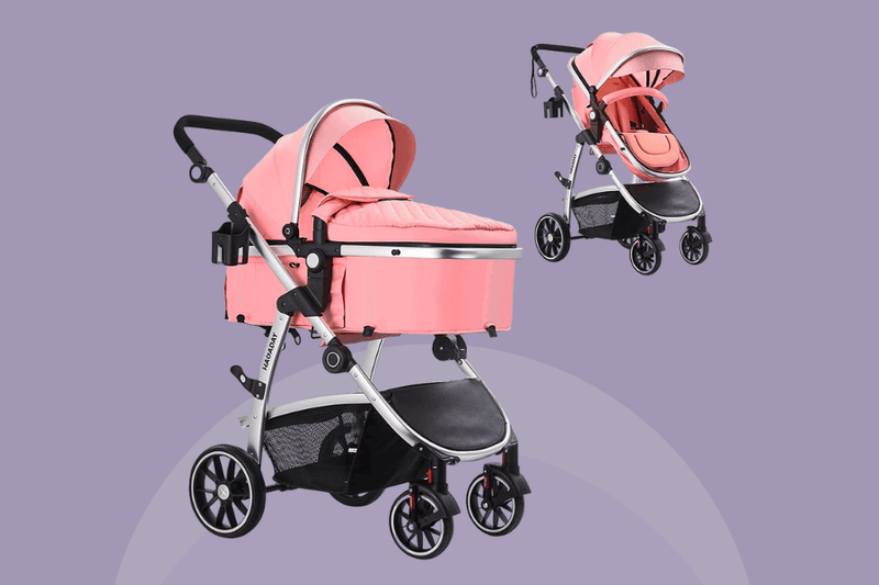 HAGADAY Baby Stroller, Infant Stroller with Reversible Seat, Newborn Stroller with Canopy, Baby Bassinet Stroller 