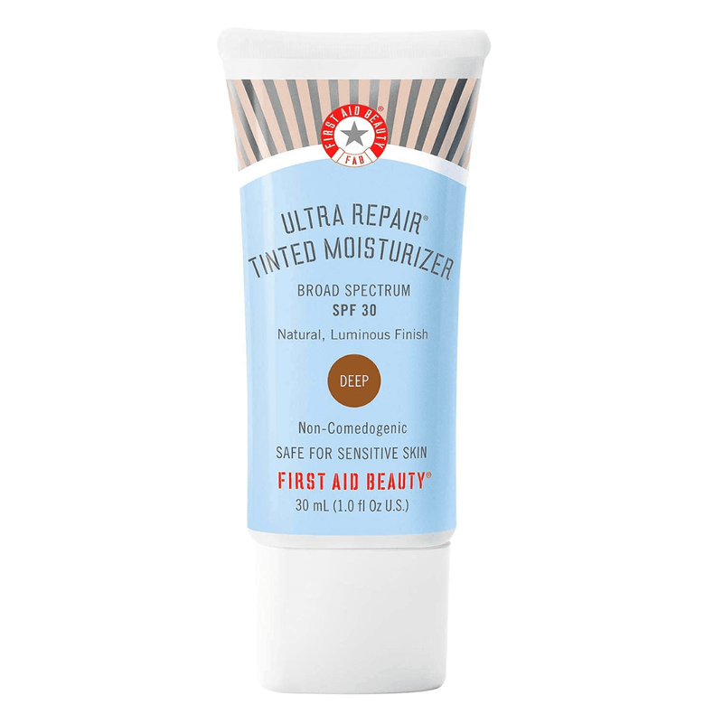 First Aid Beauty Ultra Repair Tinted Moisturizer with SPF 30, Colloidal Oatmeal, and Hyaluronic Acid, 1.0 oz. – Deep