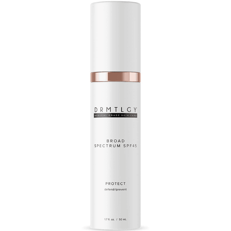 DRMTLGY Anti Aging Clear Face Sunscreen and Facial Moisturizer with Broad Spectrum SPF 45