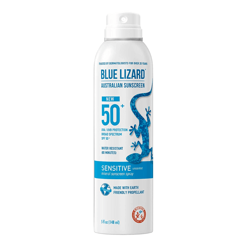 BLUE LIZARD Mineral Sunscreen Sensitive SPF 50+ Spray, 5 Ounce