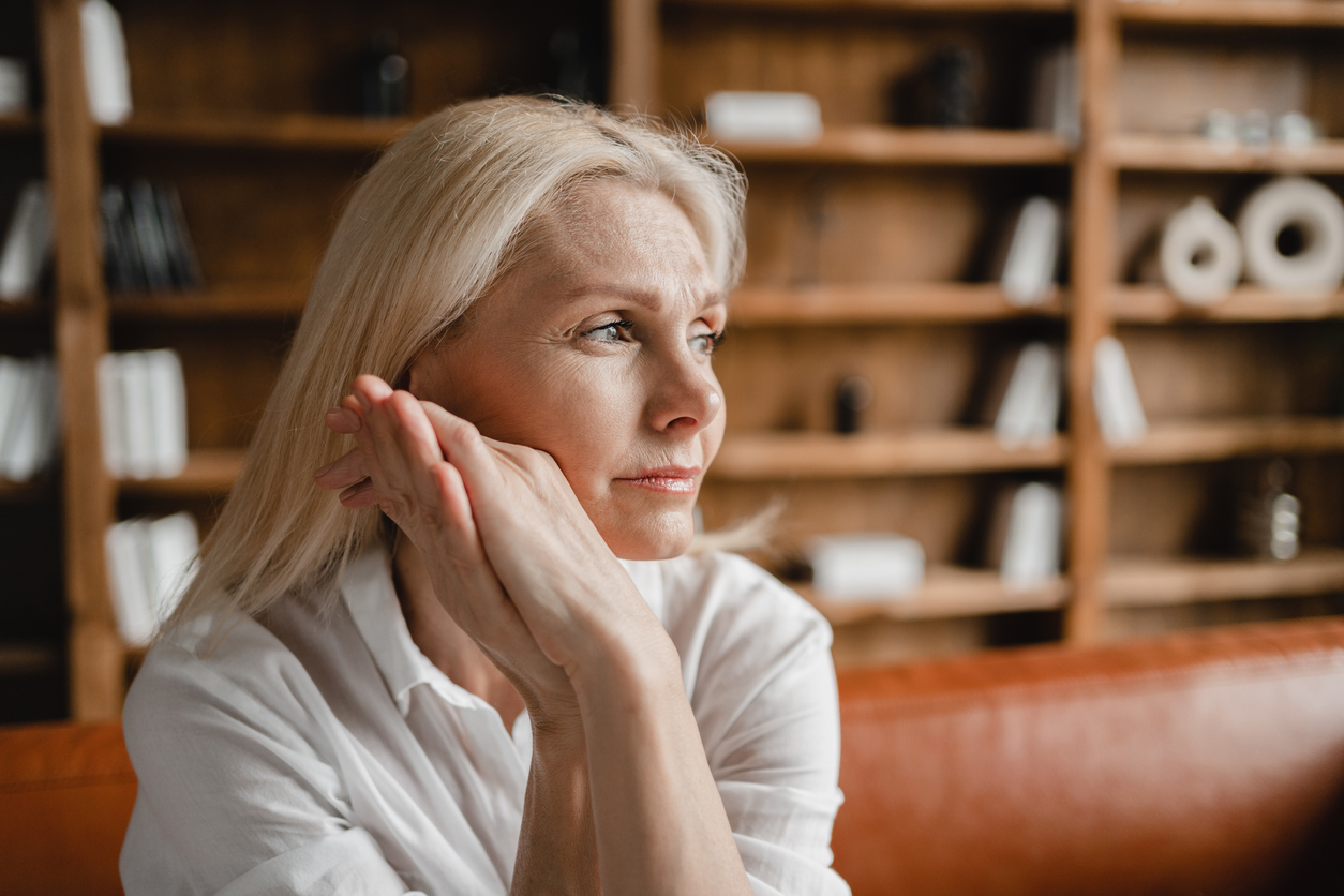 a woman who looks stressed out